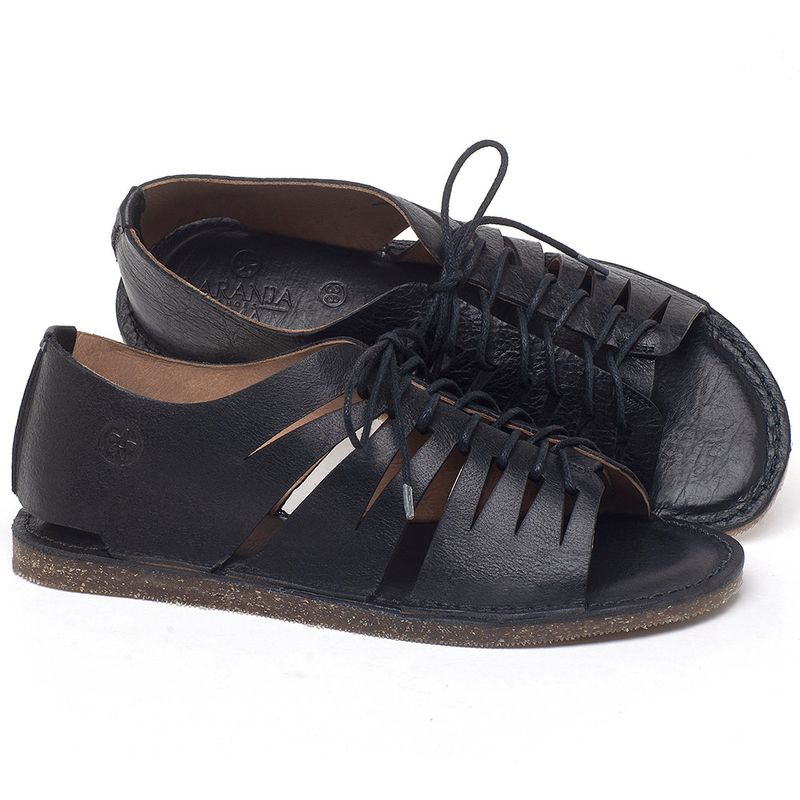 Laranja_Lima_Shoes_Sapatos_Femininos_Sandalia_Rasteira_Flat_em_Couro_Preto_-_Codigo_-_141153_1