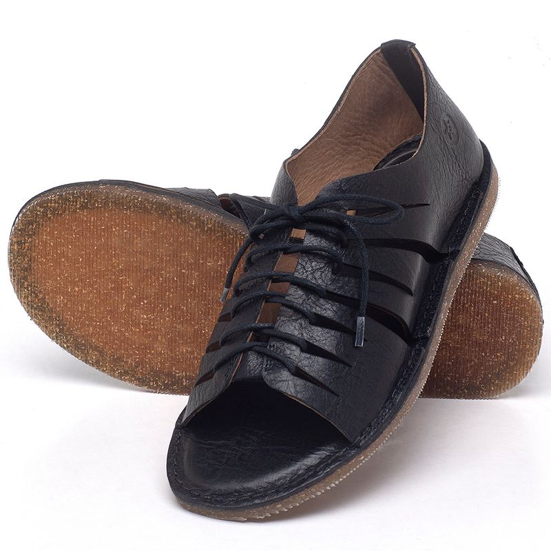 Laranja_Lima_Shoes_Sapatos_Femininos_Sandalia_Rasteira_Flat_em_Couro_Preto_-_Codigo_-_141153_2