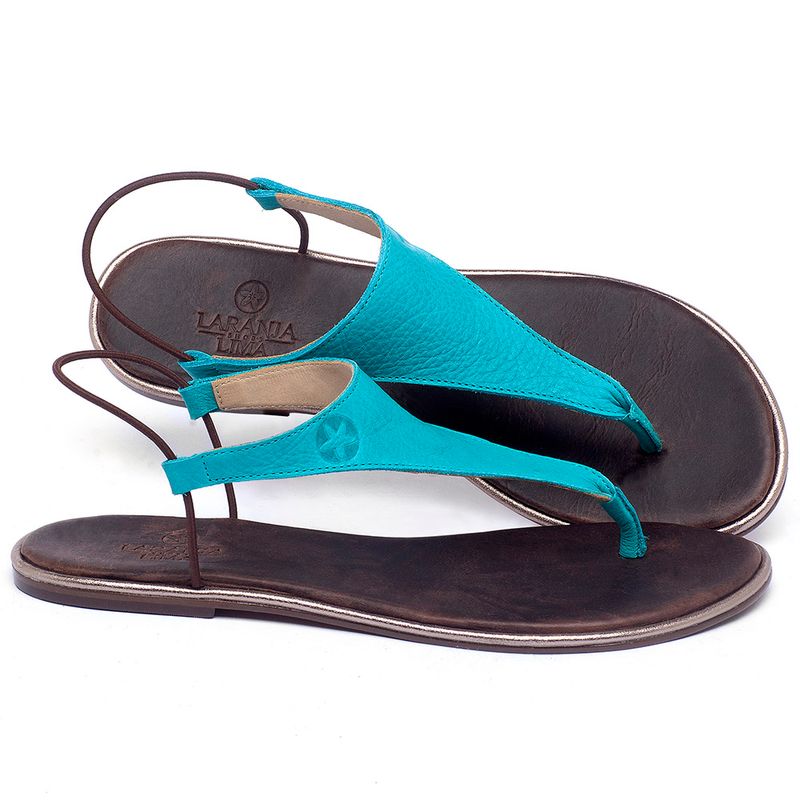 Laranja_Lima_Shoes_Sapatos_Femininos_Sandalia_Rasteira_Flat_em_Couro_Azul_-_Codigo_-_3720_1