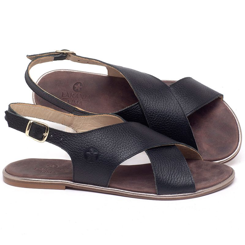 Laranja_Lima_Shoes_Sapatos_Femininos_Sandalia_Rasteira_Flat_em_Couro_Preto_-_Codigo_-_3728_1