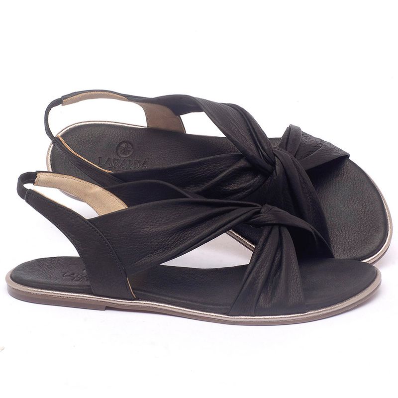 Laranja_Lima_Shoes_Sapatos_Femininos_Sandalia_Rasteira_Flat_em_Couro_Preto_-_Codigo_-_3654_1