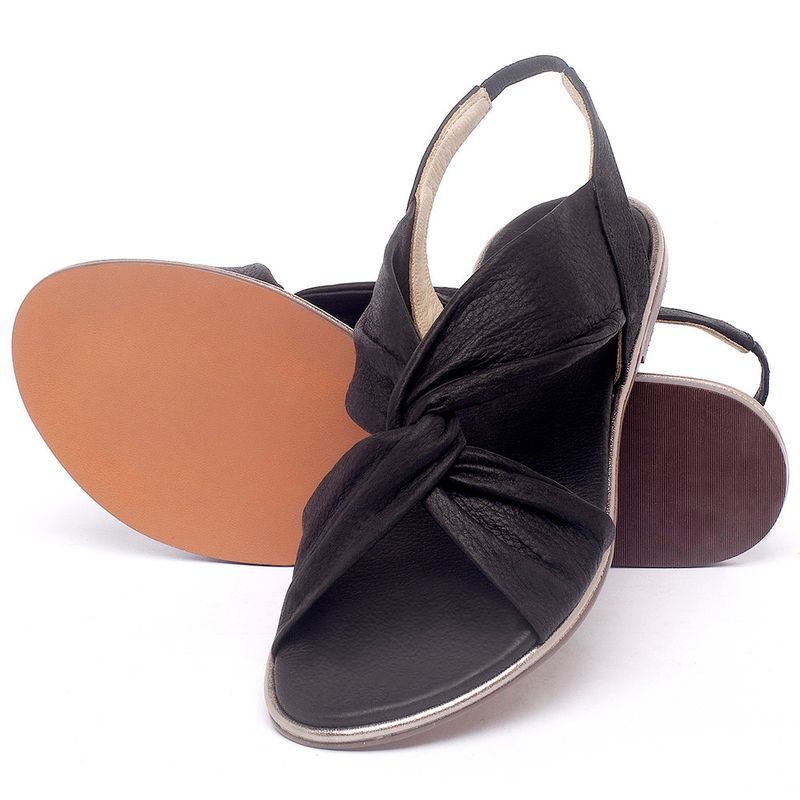 Laranja_Lima_Shoes_Sapatos_Femininos_Sandalia_Rasteira_Flat_em_Couro_Preto_-_Codigo_-_3654_2