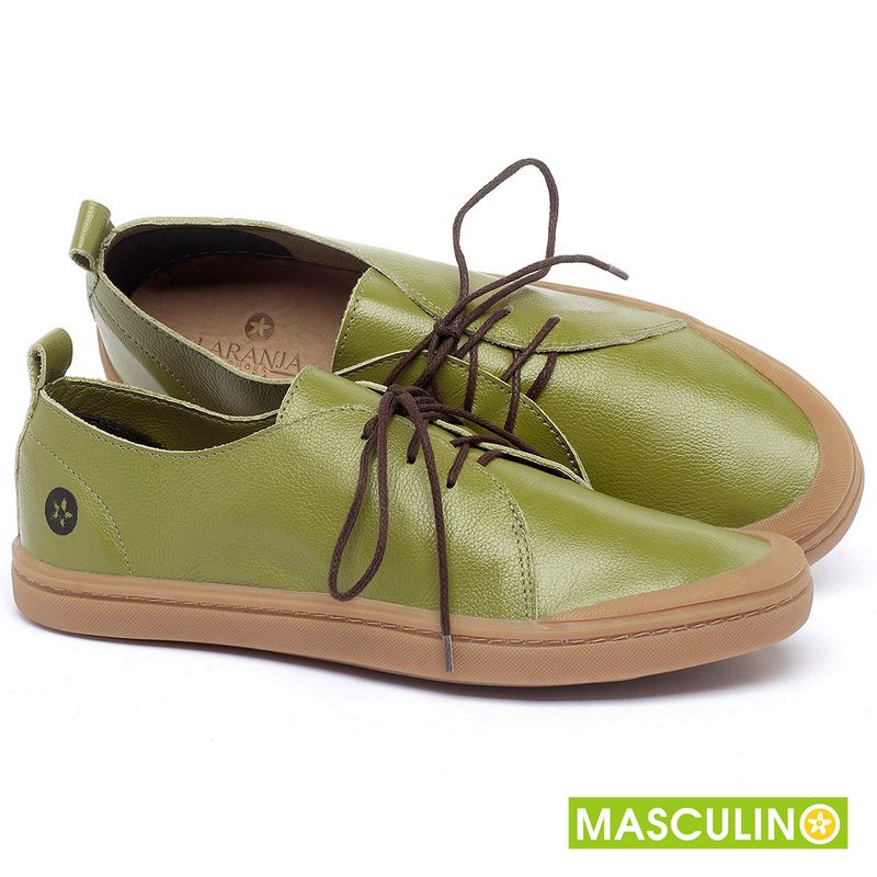 Laranja_Lima_Shoes_Sapatos_Masculinos_Tenis_Masculino_Cano_Baixo_em_Couro_Verde_-_Codigo_-_141085_1