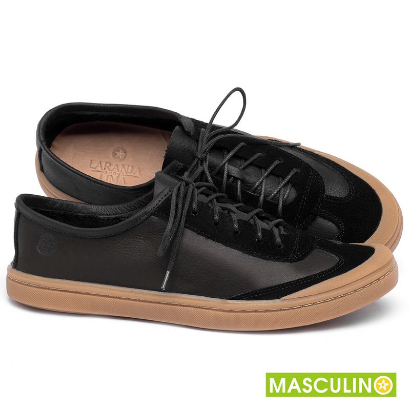 Laranja_Lima_Shoes_Sapatos_Masculinos_Tenis_Masculino_Cano_Baixo_em_Couro_Preto_-_Codigo_-_141177_1
