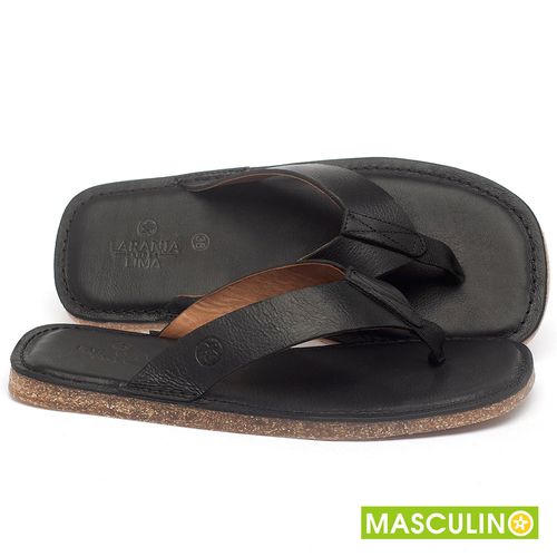 Rasteira em Couro Preto - Codigo - 141182