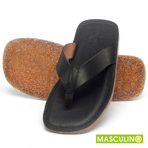 Rasteira em Couro Preto - Codigo - 141182