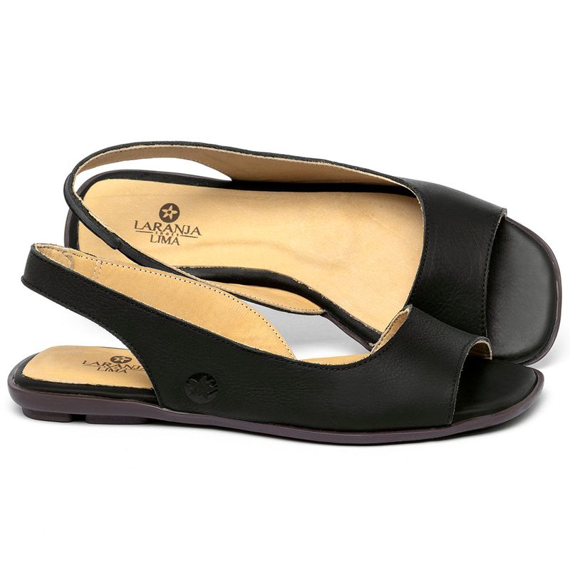 Laranja_Lima_Shoes_Sapatos_Femininos_Sapatilha_Peep_Toe_em_Couro_Preto_-_Codigo_-_9511_1