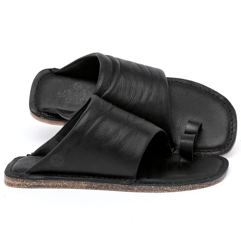 Laranja_Lima_Shoes_Sapatos_Femininos_Sandalia_Rasteira_Flat_em_Couro_Preto_-_Codigo_-_141204_1