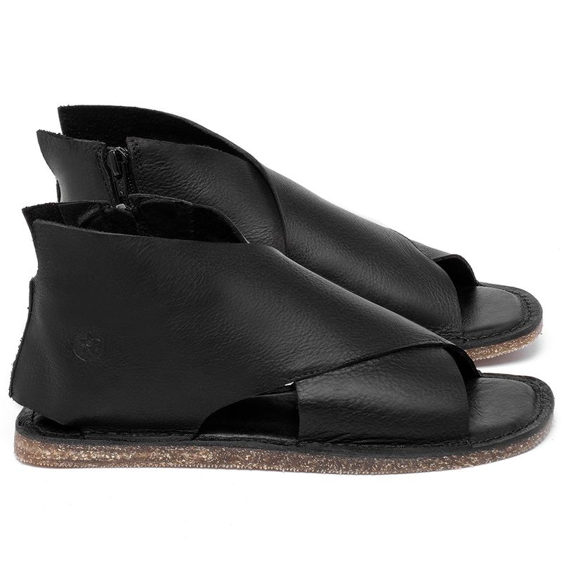 Laranja_Lima_Shoes_Sapatos_Femininos_Sandalia_Rasteira_Flat_em_Couro_Preto_-_Codigo_-_141205_1