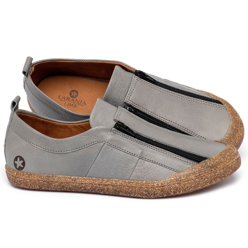 Laranja_Lima_Shoes_Sapatos_Femininos_Tenis_Cano_Baixo_em_Couro_Cinza_-_Codigo_-_9509_1