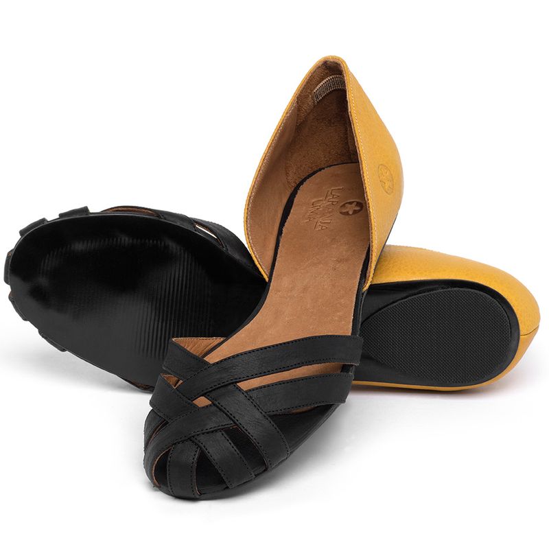 Laranja_Lima_Shoes_Sapatos_Femininos_Sapatilha_Bico_Redondo_em_Couro_Bicolor_-_Codigo_-_3789_2