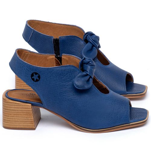 Sandália Laranja Lima Shoes Classic Salto de 5 cm em Couro Azul - Codigo - 9538