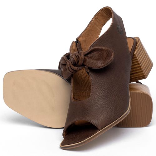 Sandália Laranja Lima Shoes Classic Salto de 5 cm em Couro Marrom - Codigo - 9538
