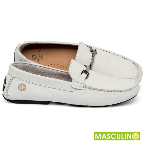 Mocassim em Couro Off-White - Codigo - 151002