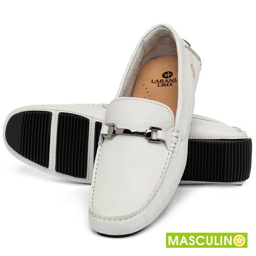 Mocassim em Couro Off-White - Codigo - 151002