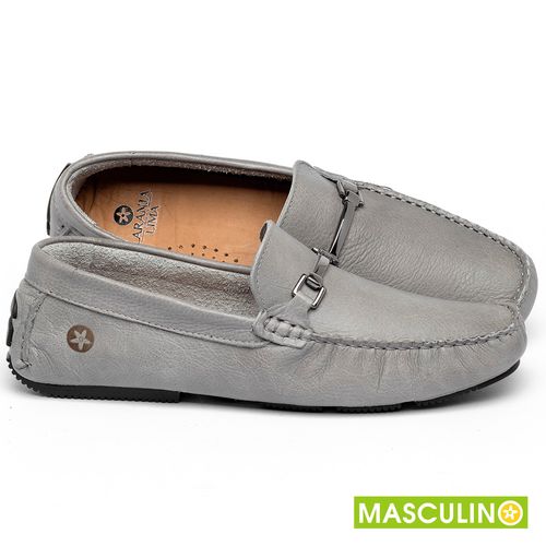 Mocassim em Couro Cinza - Codigo - 151002