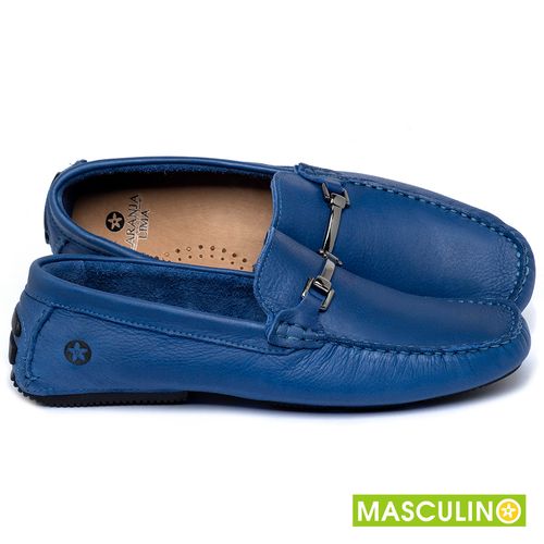 Mocassim em Couro Azul - Codigo - 151002