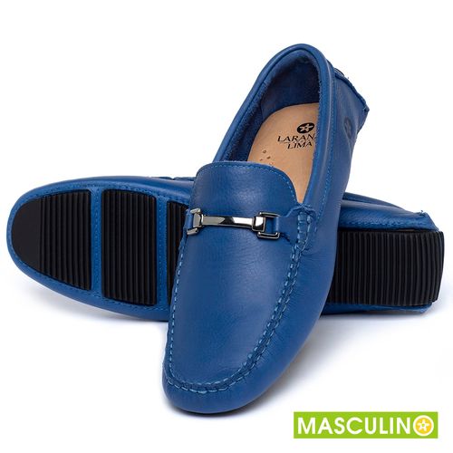 Mocassim em Couro Azul - Codigo - 151002