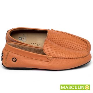 Mocassim em Couro Laranja - Codigo - 151003