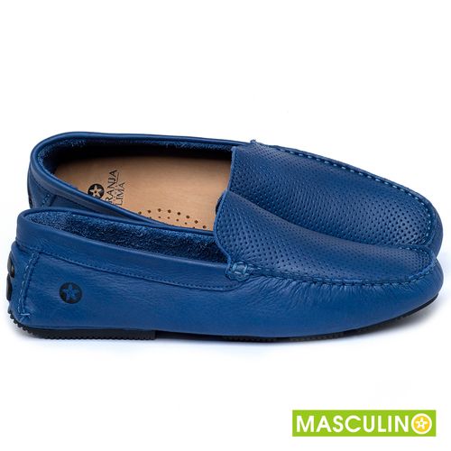 Mocassim em Couro Azul - Codigo - 151003