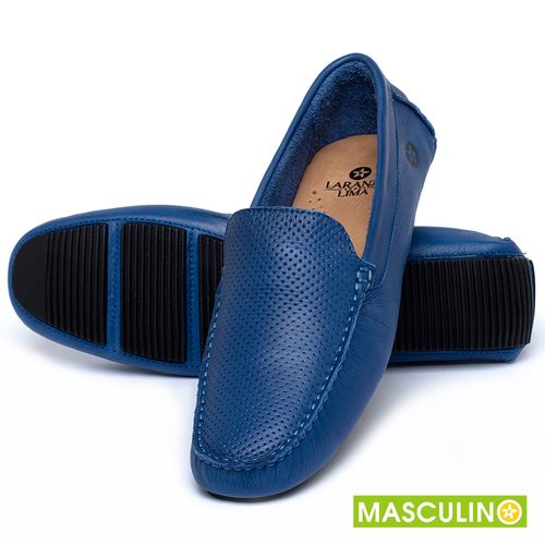 Mocassim em Couro Azul - Codigo - 151003