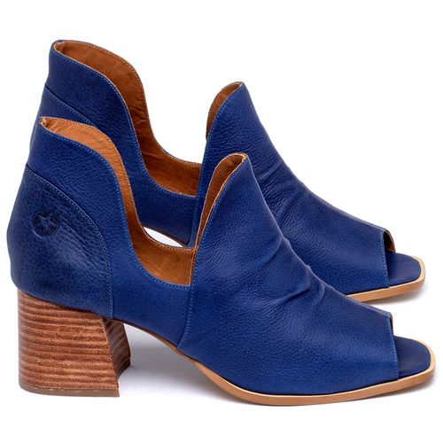 Sandália Laranja Lima Shoes Classic Salto de 6 cm em Couro Azul - Codigo - 3705