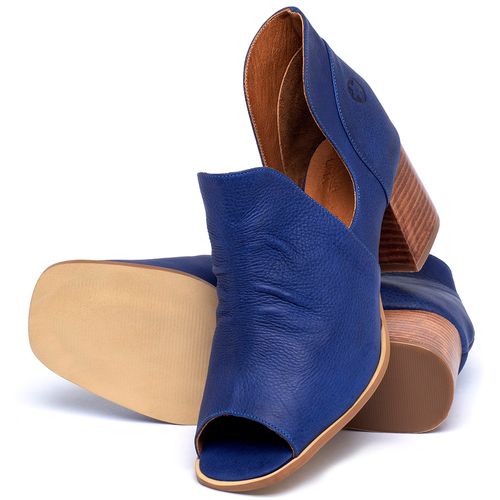 Sandália Laranja Lima Shoes Classic Salto de 6 cm em Couro Azul - Codigo - 3705