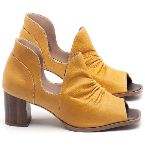 Sandália Laranja Lima Shoes Classic Salto de 6 cm em Couro Amarelo - Codigo - 3705