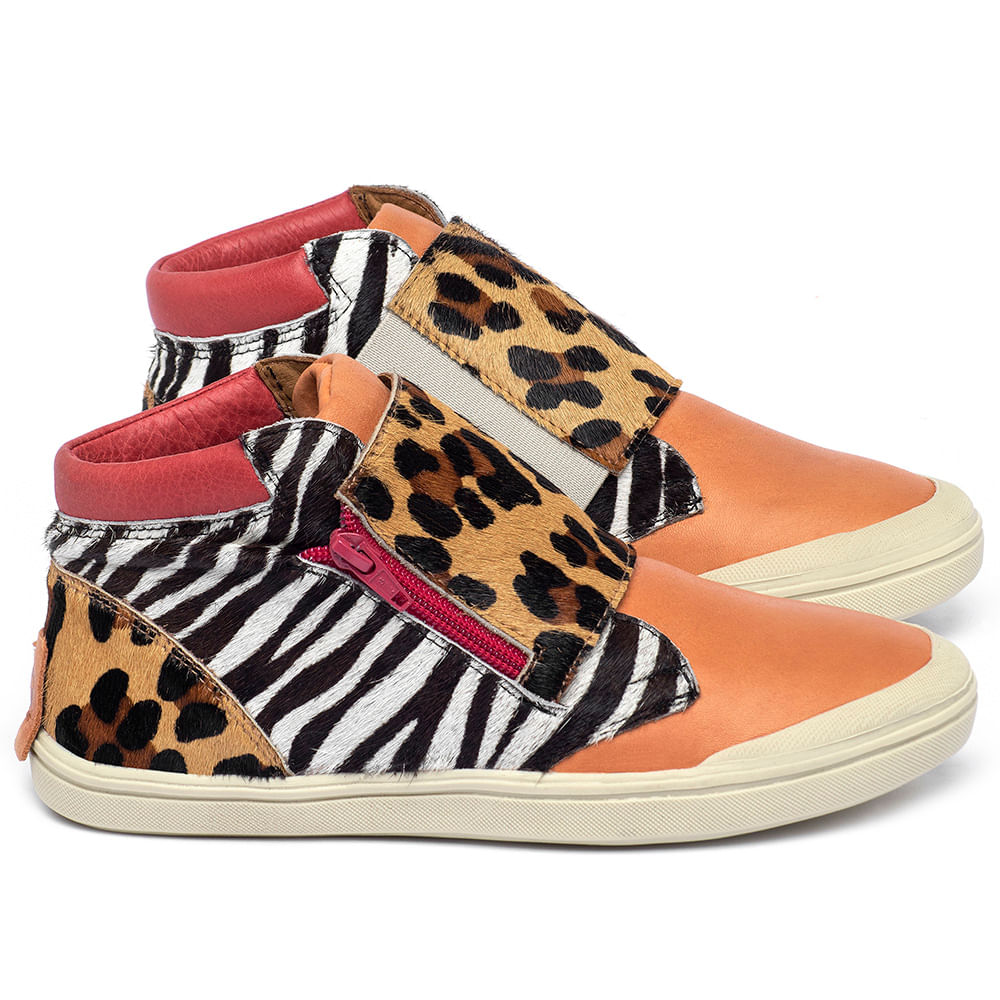 T nis Cano Alto em Couro Animal Print Codigo 56240