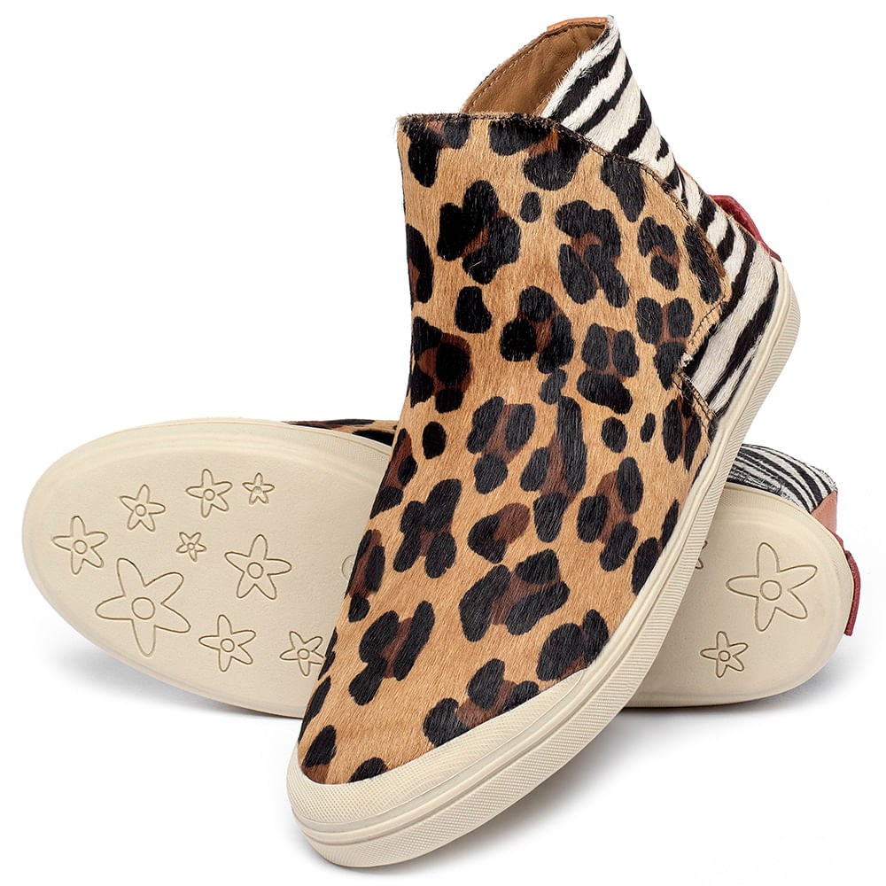 Tenis cano alto animal print 2025