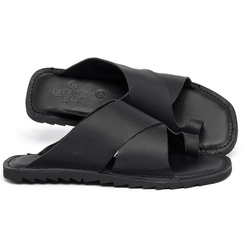 Laranja_Lima_Shoes_Sapatos_Femininos_Sandalia_Rasteira_Flat_em_Couro_Preto_-_Codigo_-_141227_1