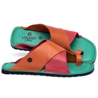 Sandália Rasteira Flat em Couro Colorido - Codigo - 141227