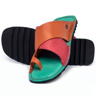 Sandália Rasteira Flat em Couro Colorido - Codigo - 141227