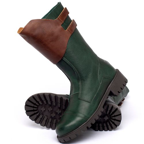 Bota Cano Longo em Couro Verde - Codigo - 137387