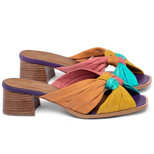 Sandália   Laranja Lima Shoes Classic Salto de 4 cm em Couro Colorido - Codigo - 3808