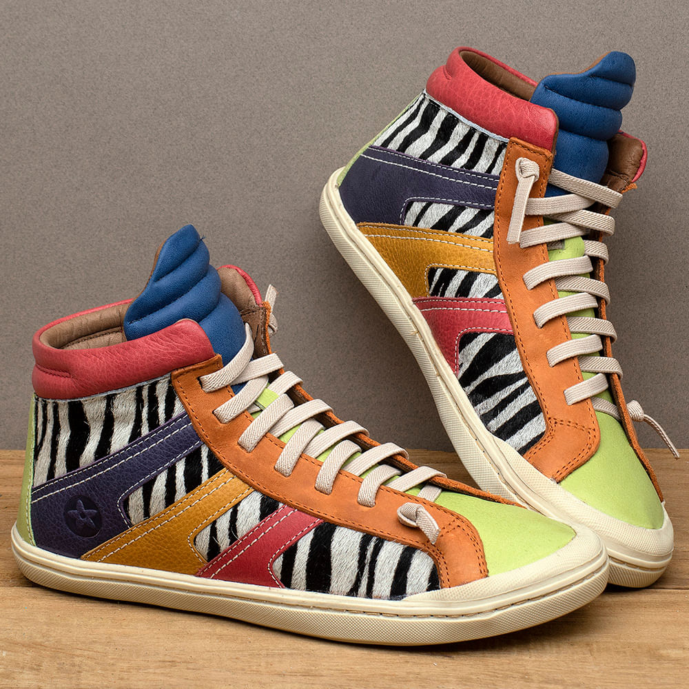 Tenis cano alto discount colorido