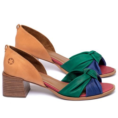 Peep Toe   Laranja Lima Shoes Salto de 5 cm em Couro Colorido - Codigo - 3870