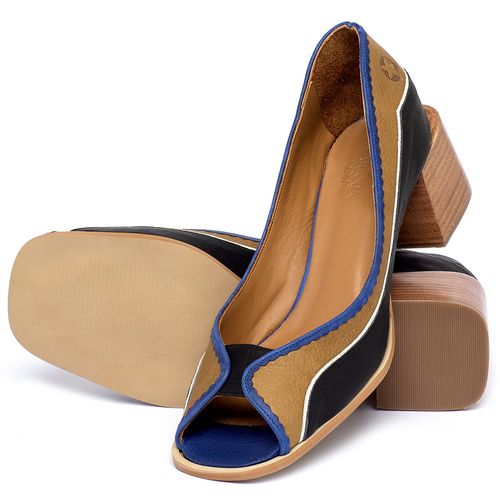 Peep Toe   Laranja Lima Shoes Salto de 5 cm em Couro Colorido - Codigo - 3876