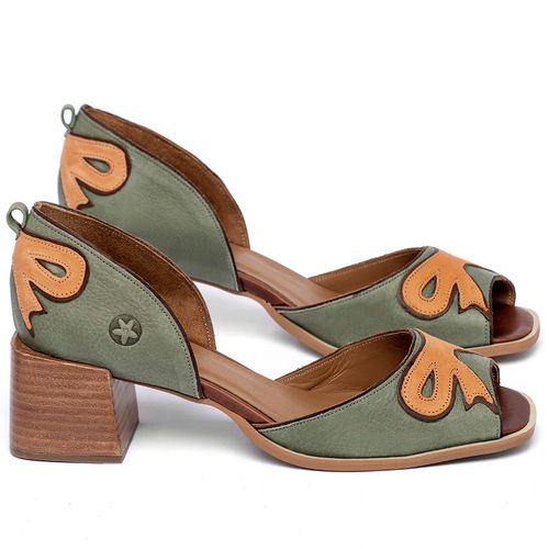 Peep Toe   Laranja Lima Shoes Salto de 5 cm em Couro Colorido - Codigo - 3879