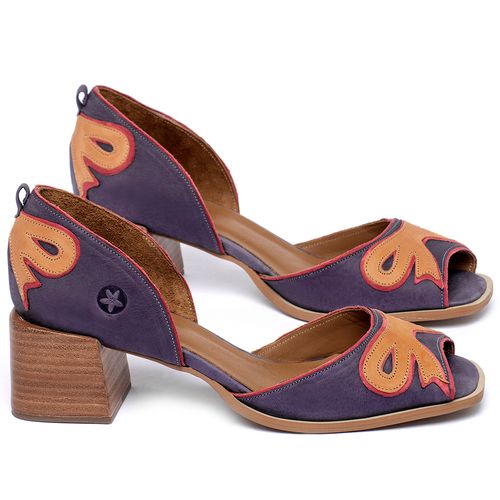 Peep Toe   Laranja Lima Shoes Salto de 5 cm em Couro Colorido - Codigo - 3879