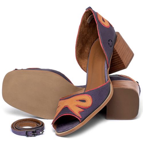 Peep Toe   Laranja Lima Shoes Salto de 5 cm em Couro Colorido - Codigo - 3879