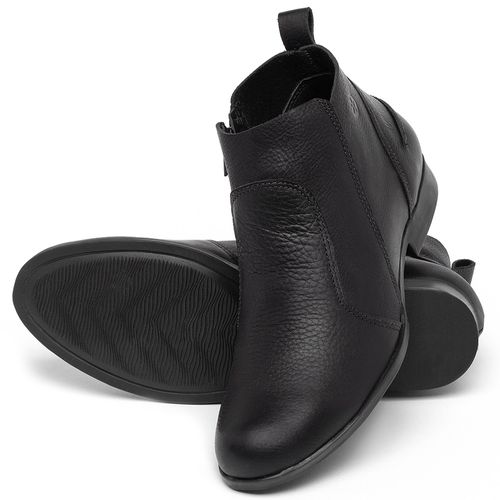 Bota   Cano Curto em Couro Preto - Codigo - 137244