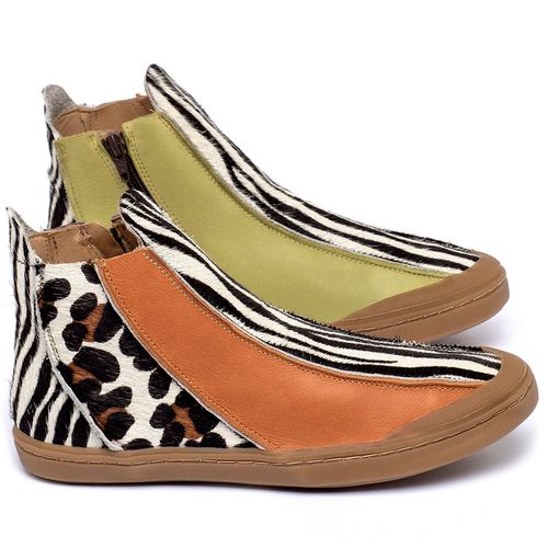 Tênis   Cano Alto em Couro Animal Print - Codigo - 141130