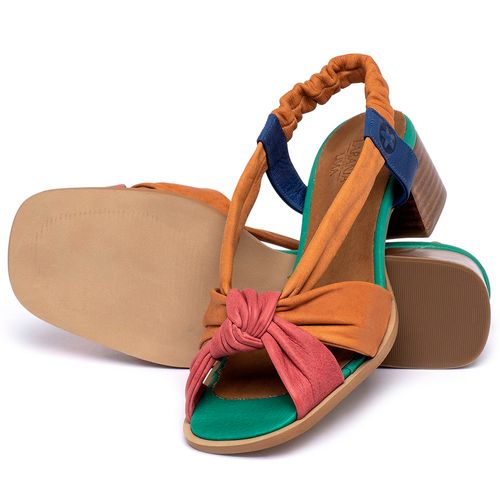 Sandália   Laranja Lima Shoes Classic Salto de 4 cm em Couro Colorido - Codigo - 3803