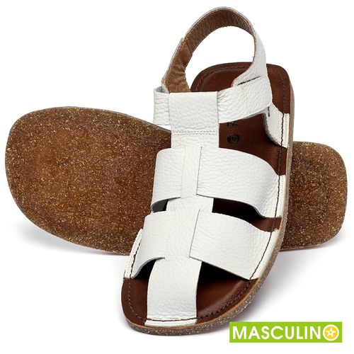 Rasteira em Couro Off-White - Codigo - 141238
