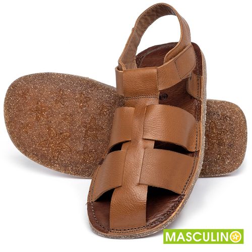 Rasteira em Couro Caramelo - Codigo - 141238