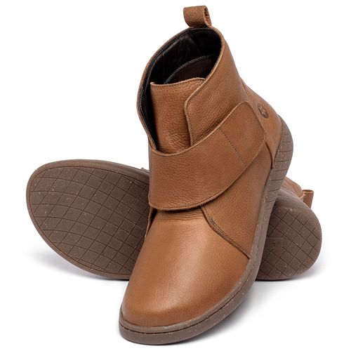 Tênis   Cano Alto em Couro Caramelo - Codigo - 155002