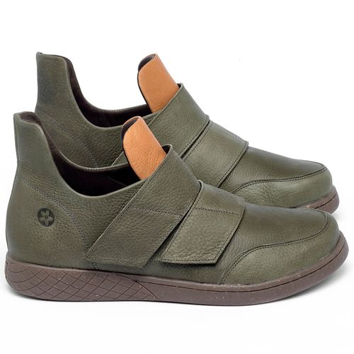 Tênis   Cano Baixo em Couro Musgo - Codigo - 155003