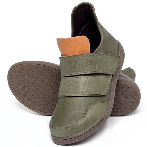 Tênis   Cano Baixo em Couro Musgo - Codigo - 155003