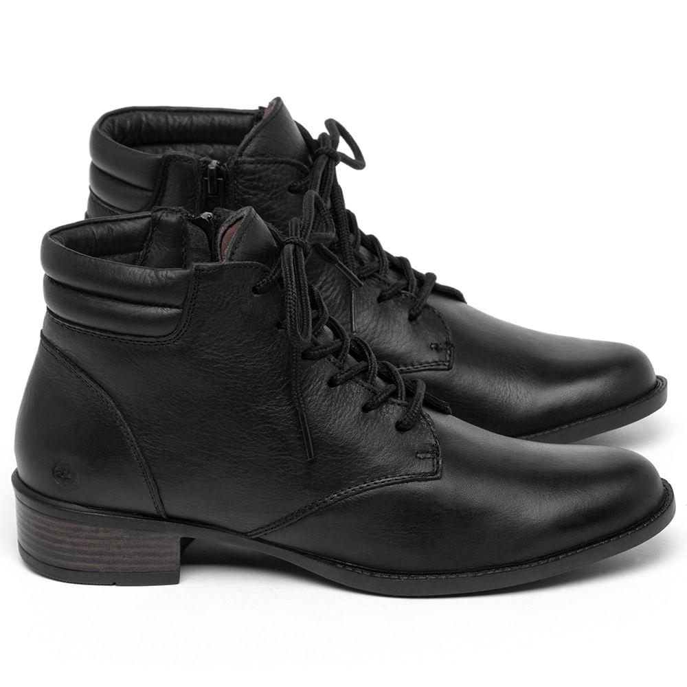 Botinha cano curto couro shoes sales shoes preto
